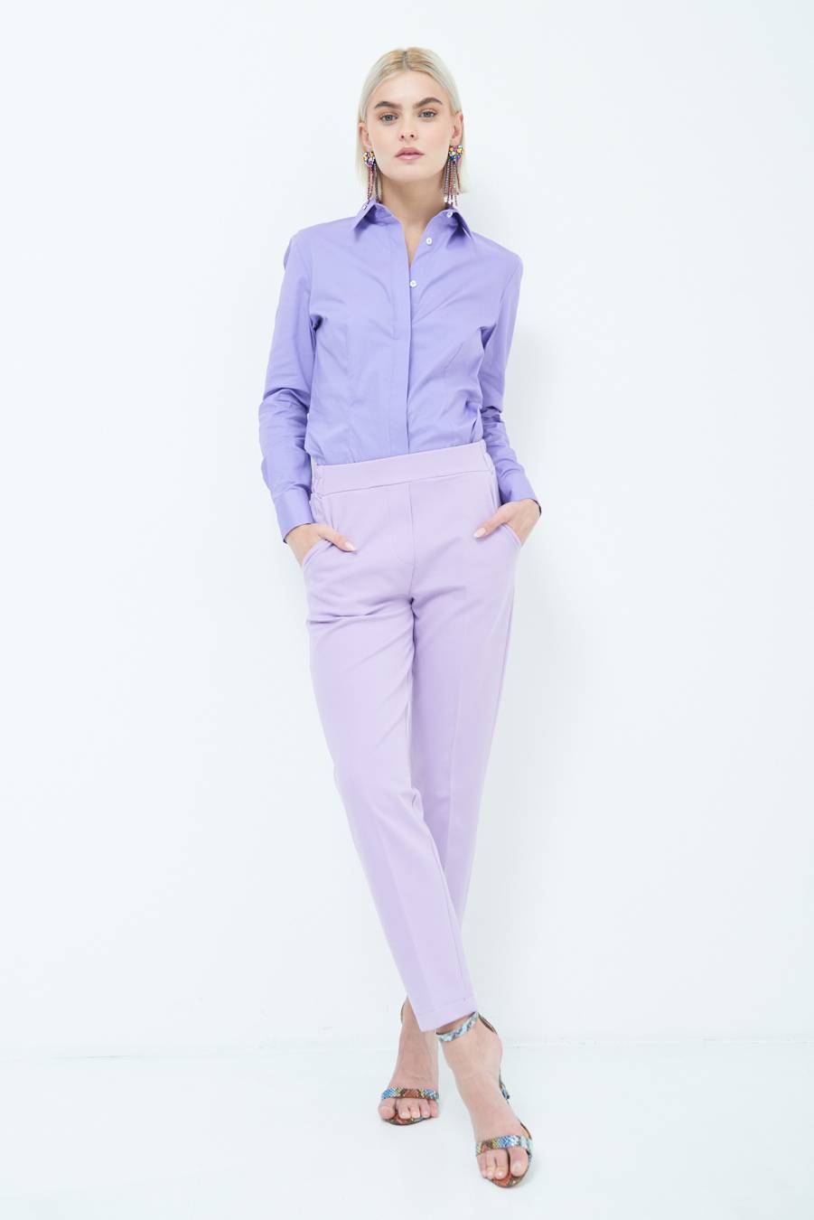 Kikisix PANTALONE SIGARETTA LILLA