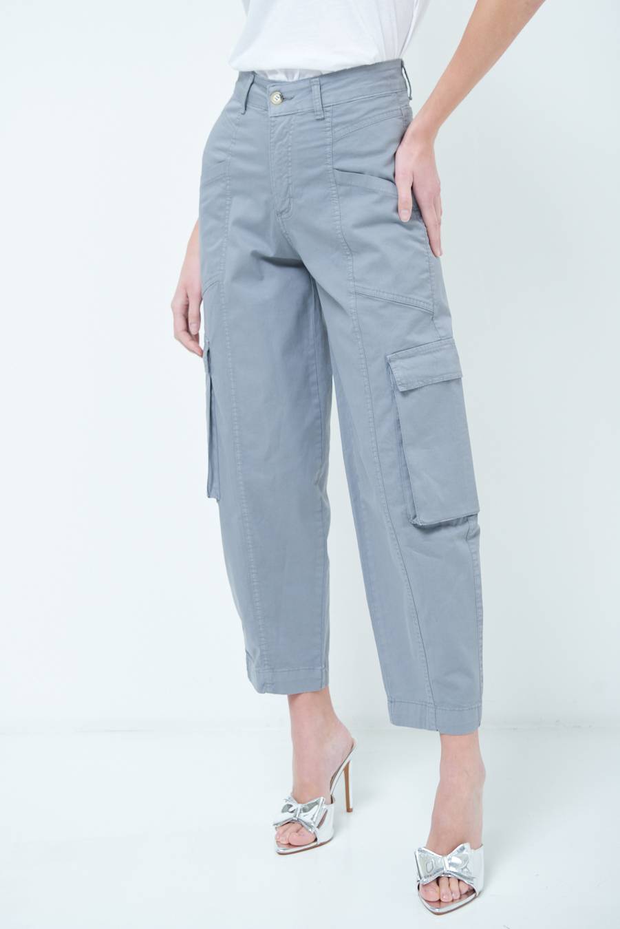 Kikisix PANTALONE TASCONI GRIGIO