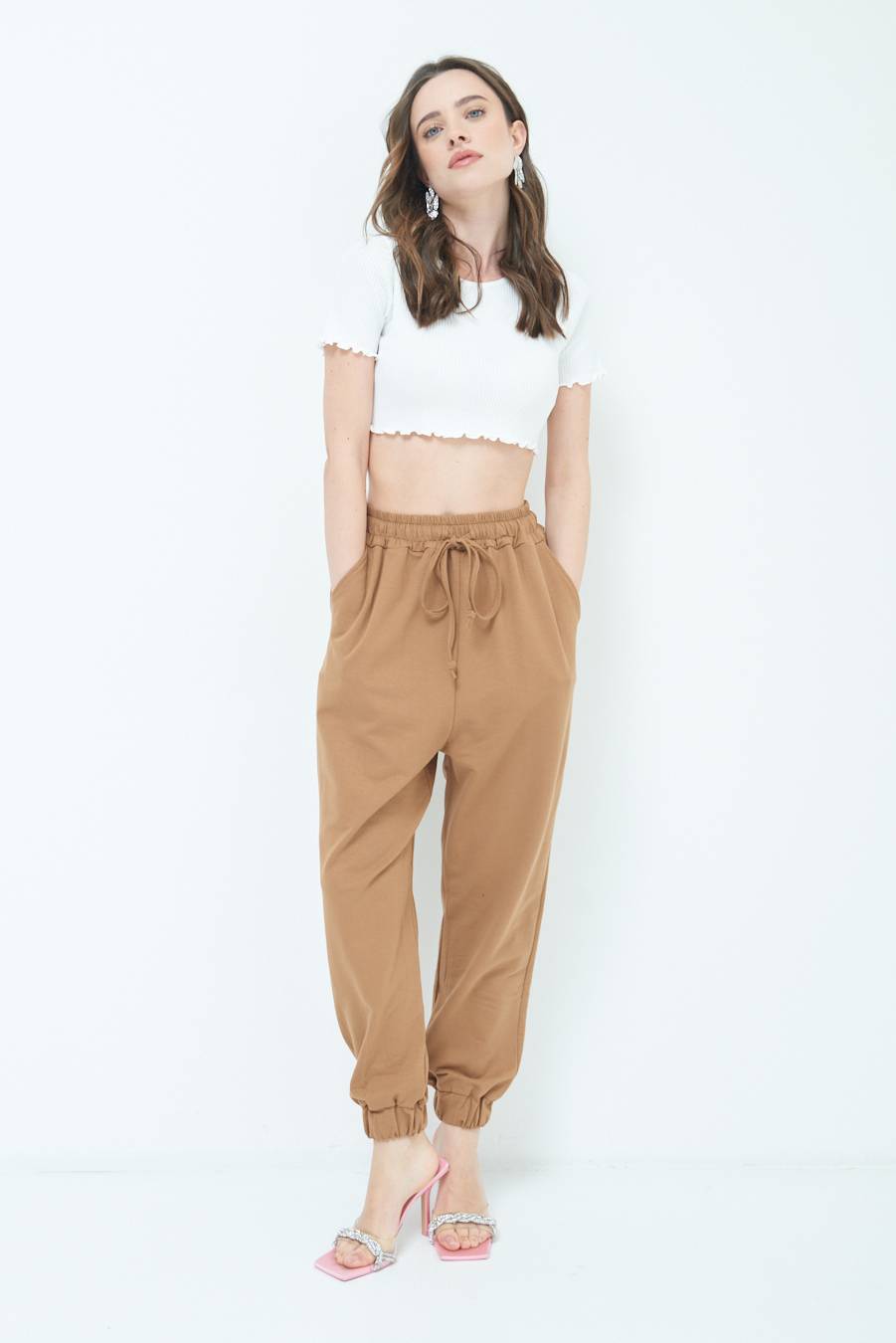 Kikisix PANTALONE TUTA TABACCO