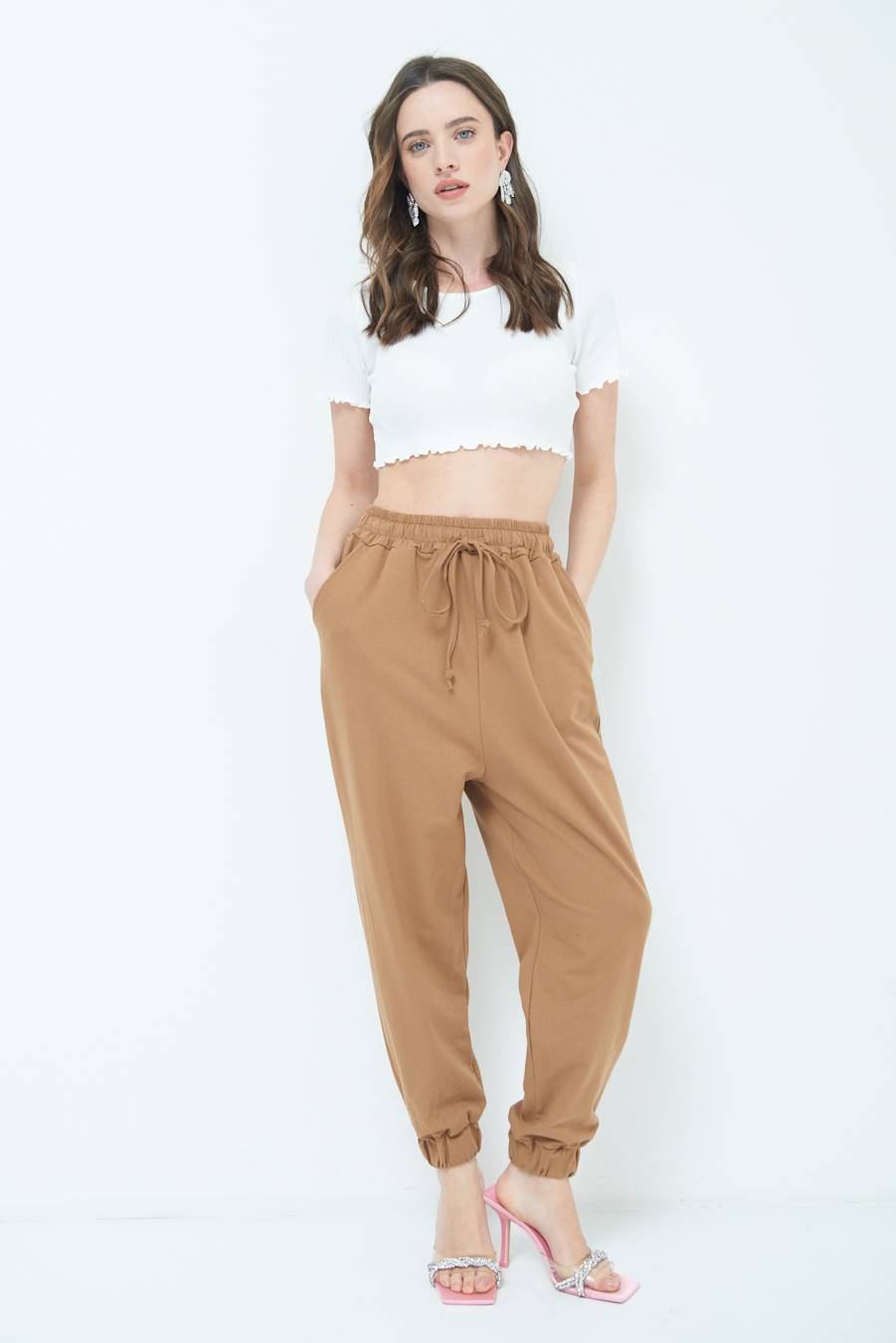 Kikisix PANTALONE TUTA TABACCO