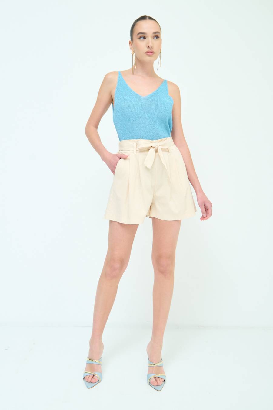 Kikisix SHORT CON CINTURA FASCIA BEIGE