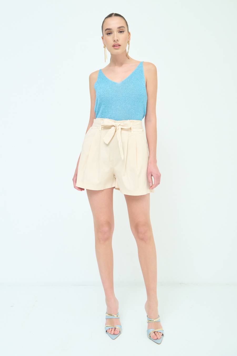 Kikisix SHORT CON CINTURA FASCIA BEIGE