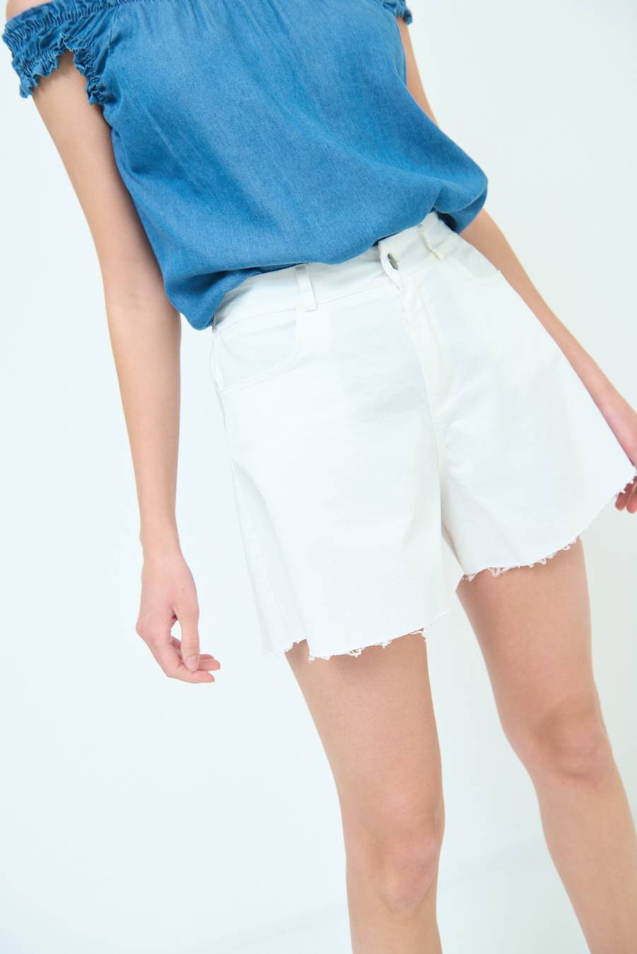 Kikisix SHORT/GONNA COTONE BIANCO