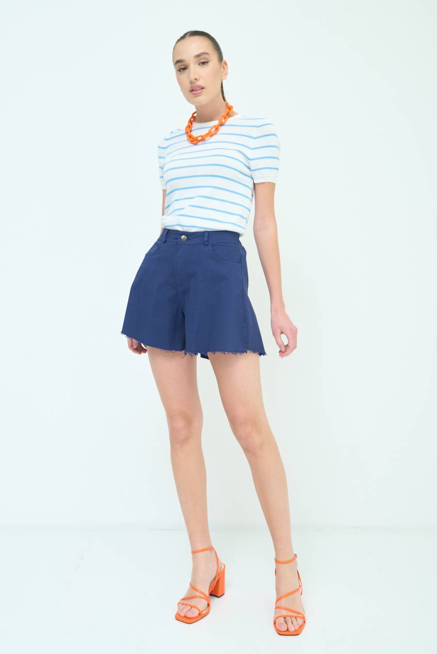 Kikisix SHORT/GONNA COTONE BLU
