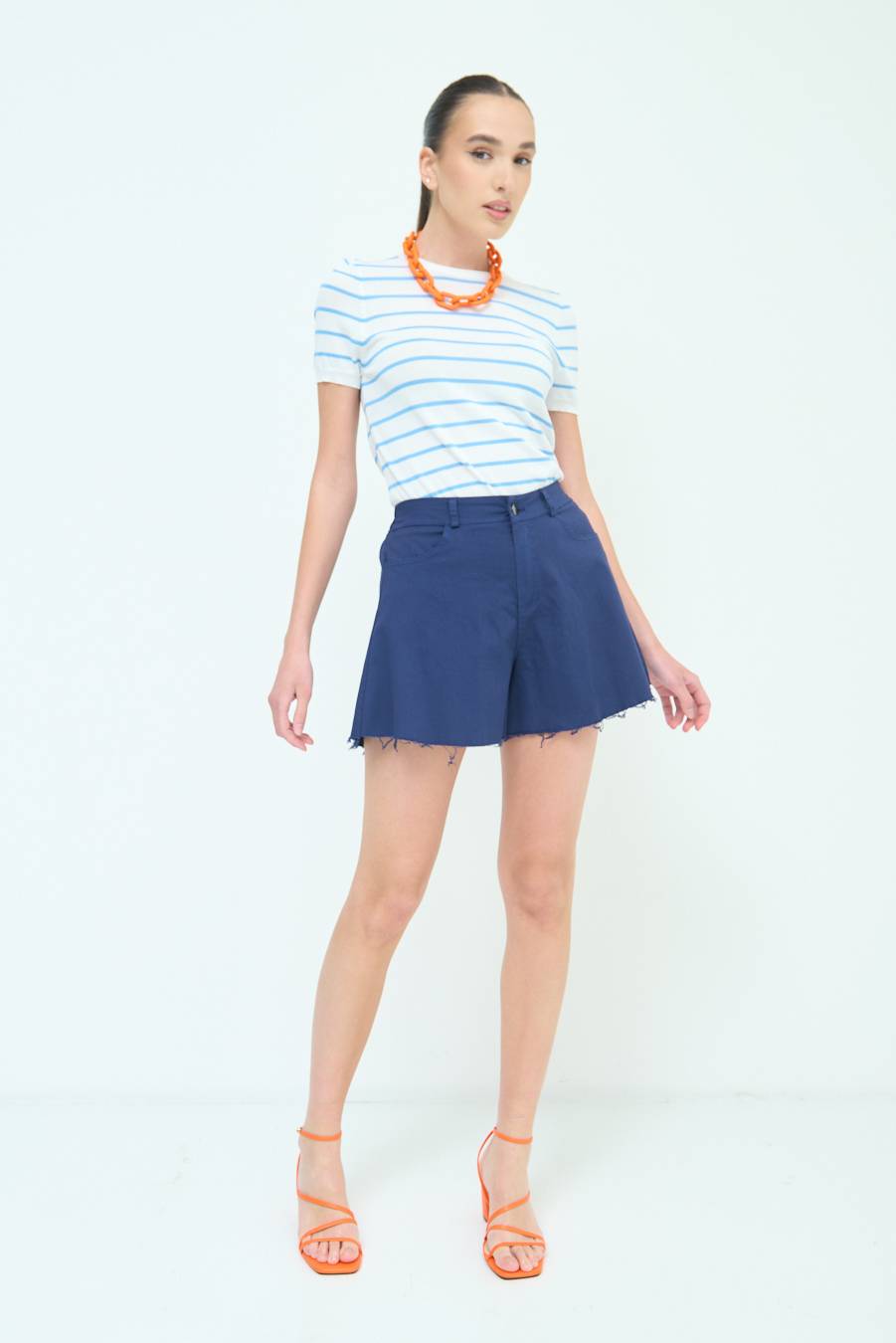 Kikisix SHORT/GONNA COTONE BLU