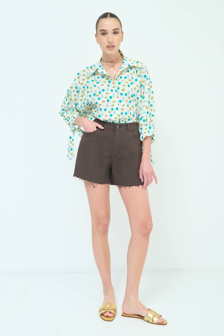 Kikisix SHORT/GONNA COTONE MORO