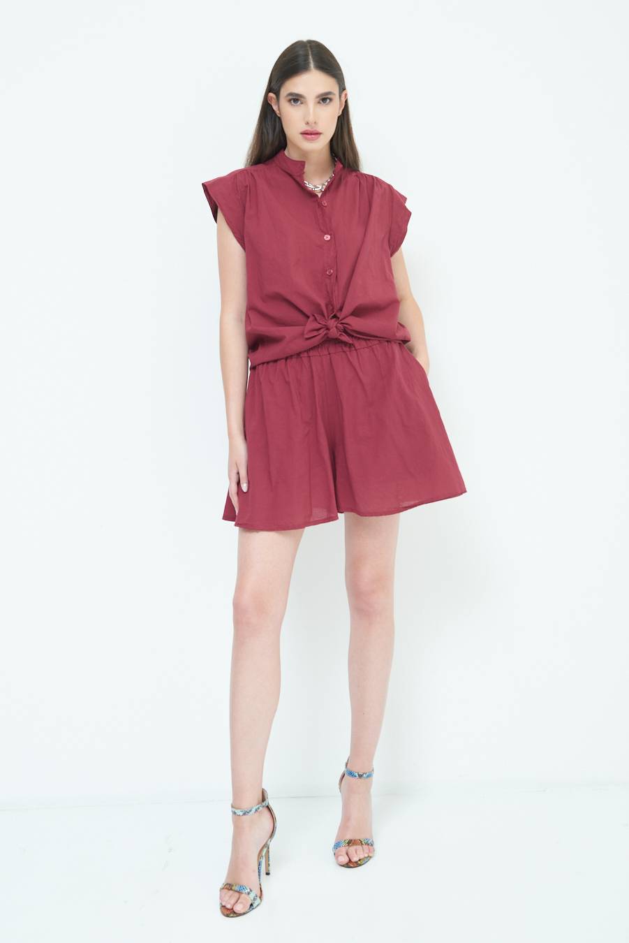 Kikisix SHORTS CON TASCHE ROSSO INDIA