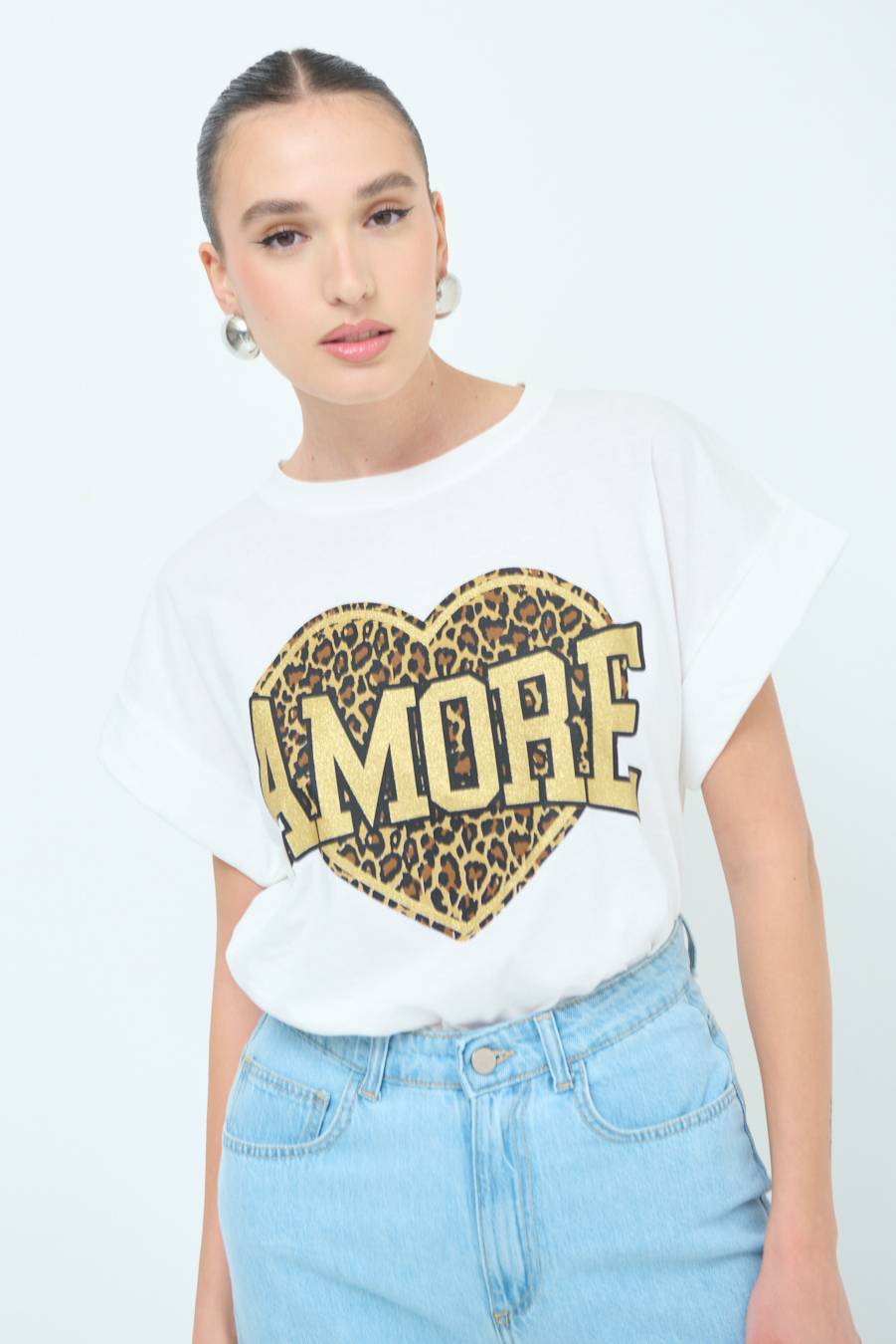 Kikisix T-SHIRT AMORE BIANCO