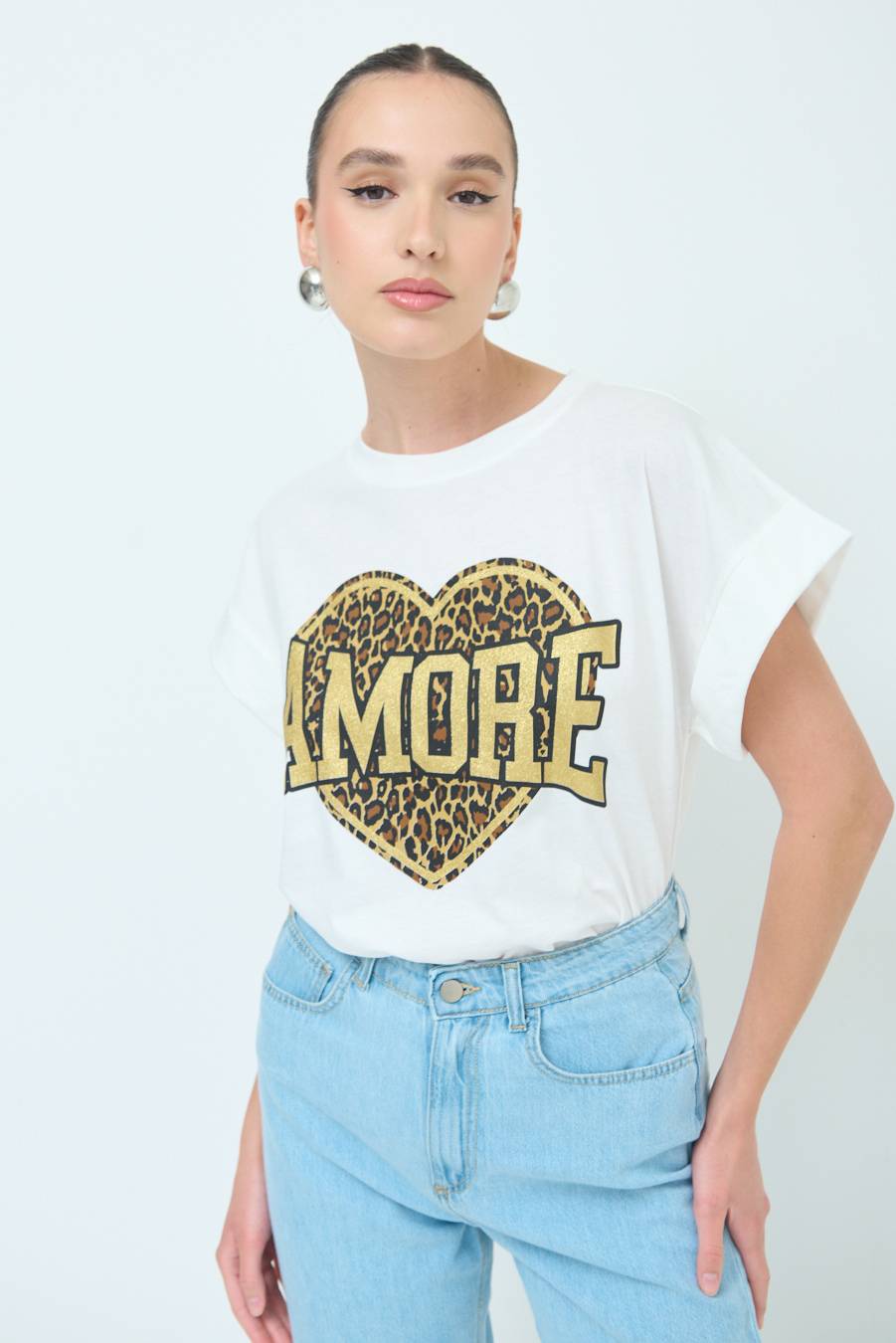 Kikisix T-SHIRT AMORE BIANCO