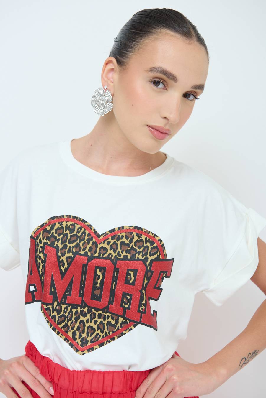 Kikisix T-SHIRT AMORE ROSSO