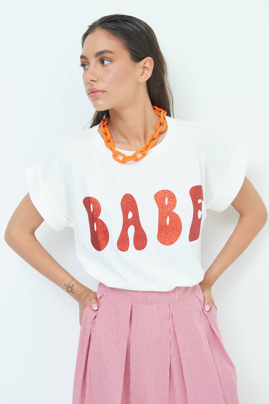 Kikisix T-SHIRT "BABE" ROSSO
