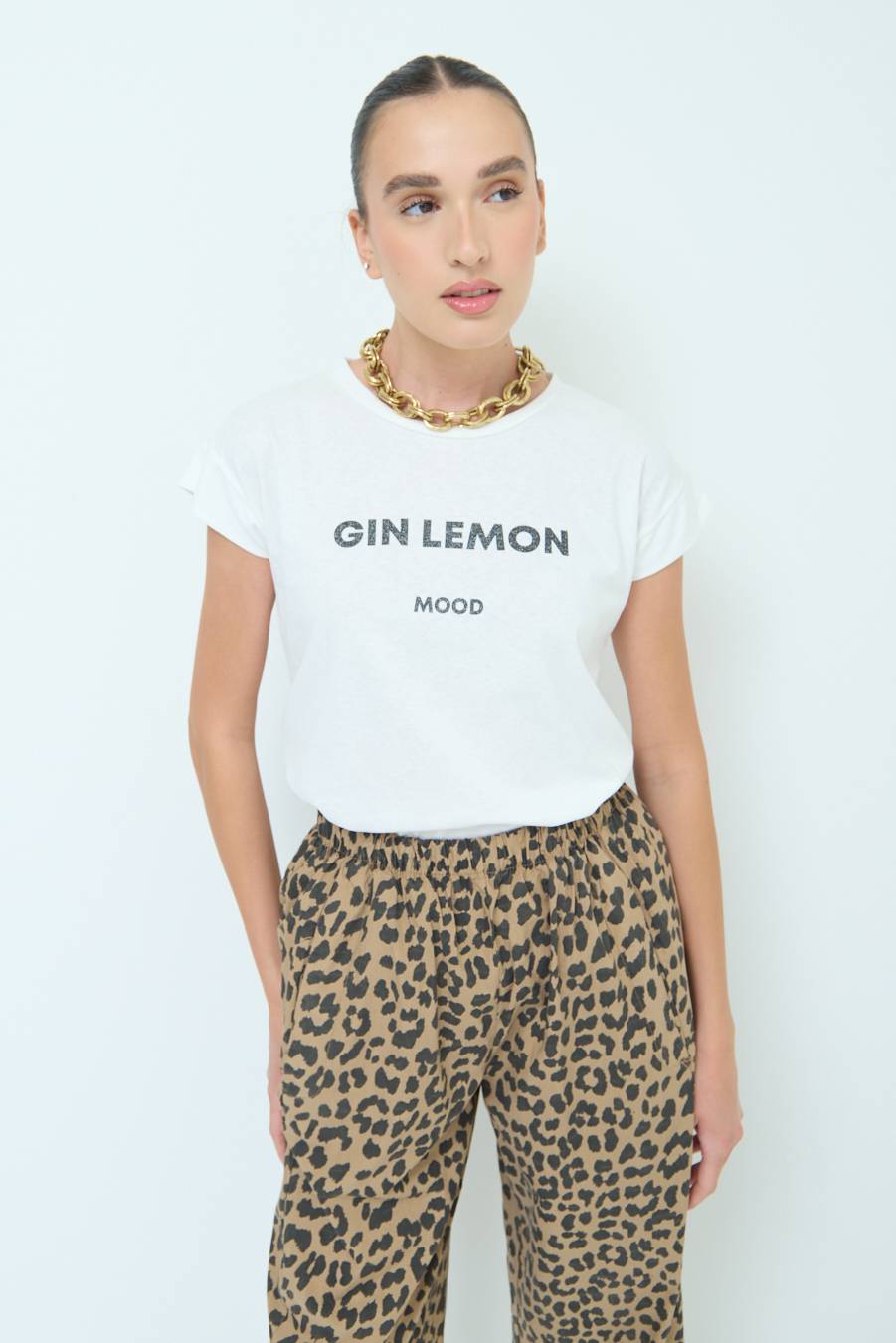 Kikisix T-SHIRT ''GIN LEMON'' NERO