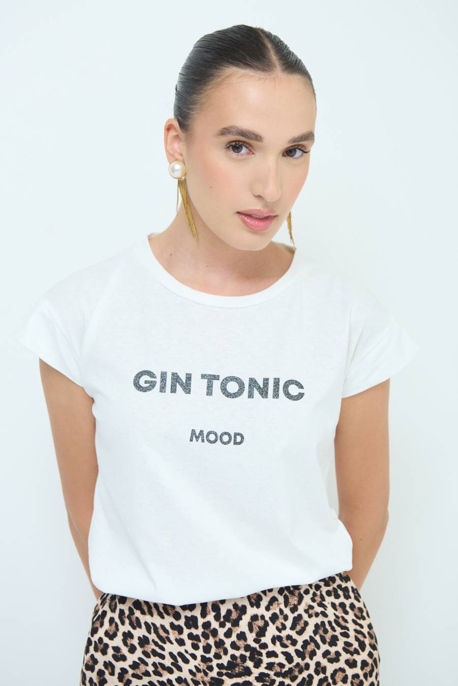 Kikisix T-SHIRT ''GIN TONIC'' NERO