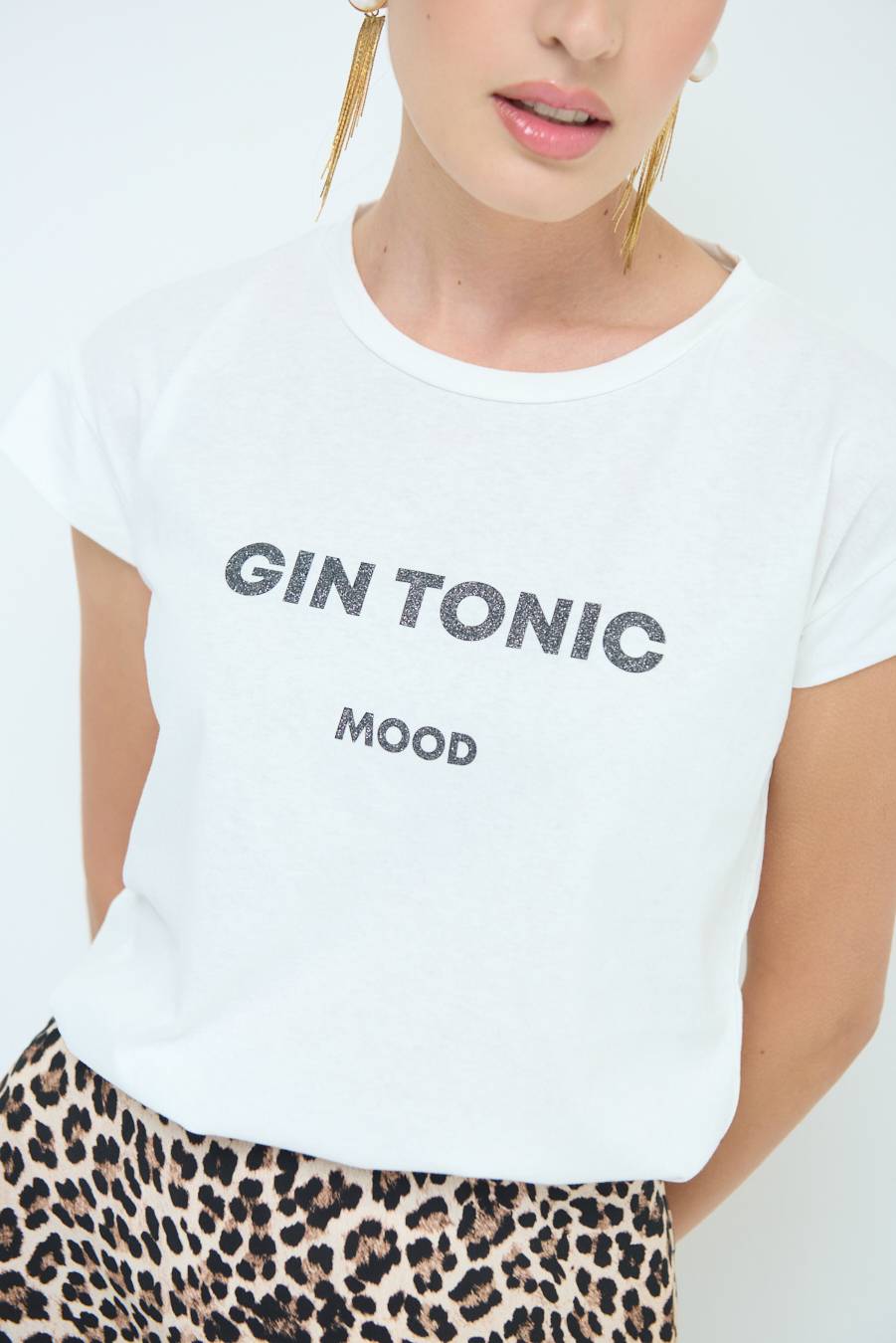 Kikisix T-SHIRT ''GIN TONIC'' NERO