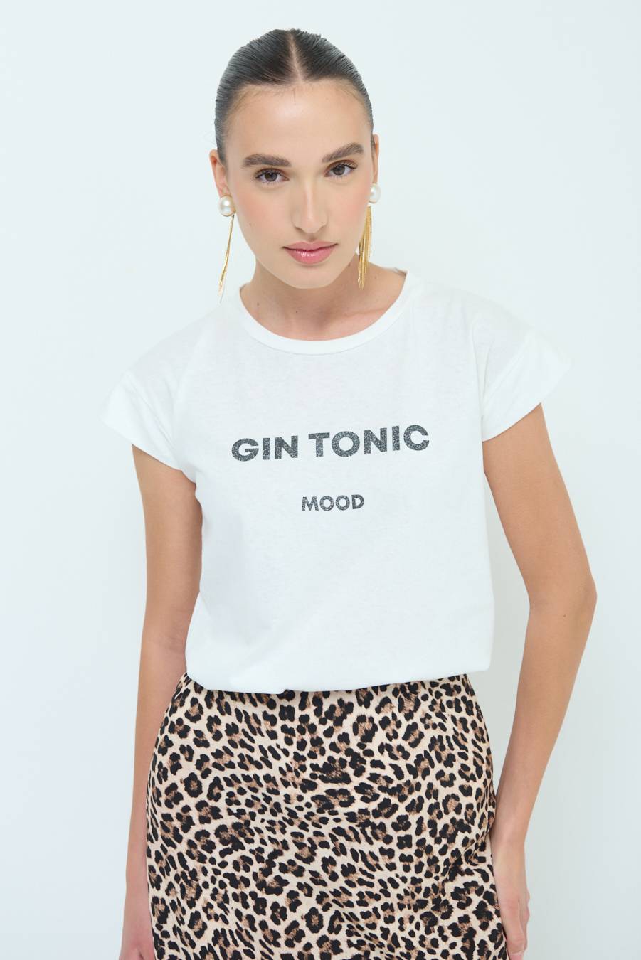 Kikisix T-SHIRT ''GIN TONIC'' NERO