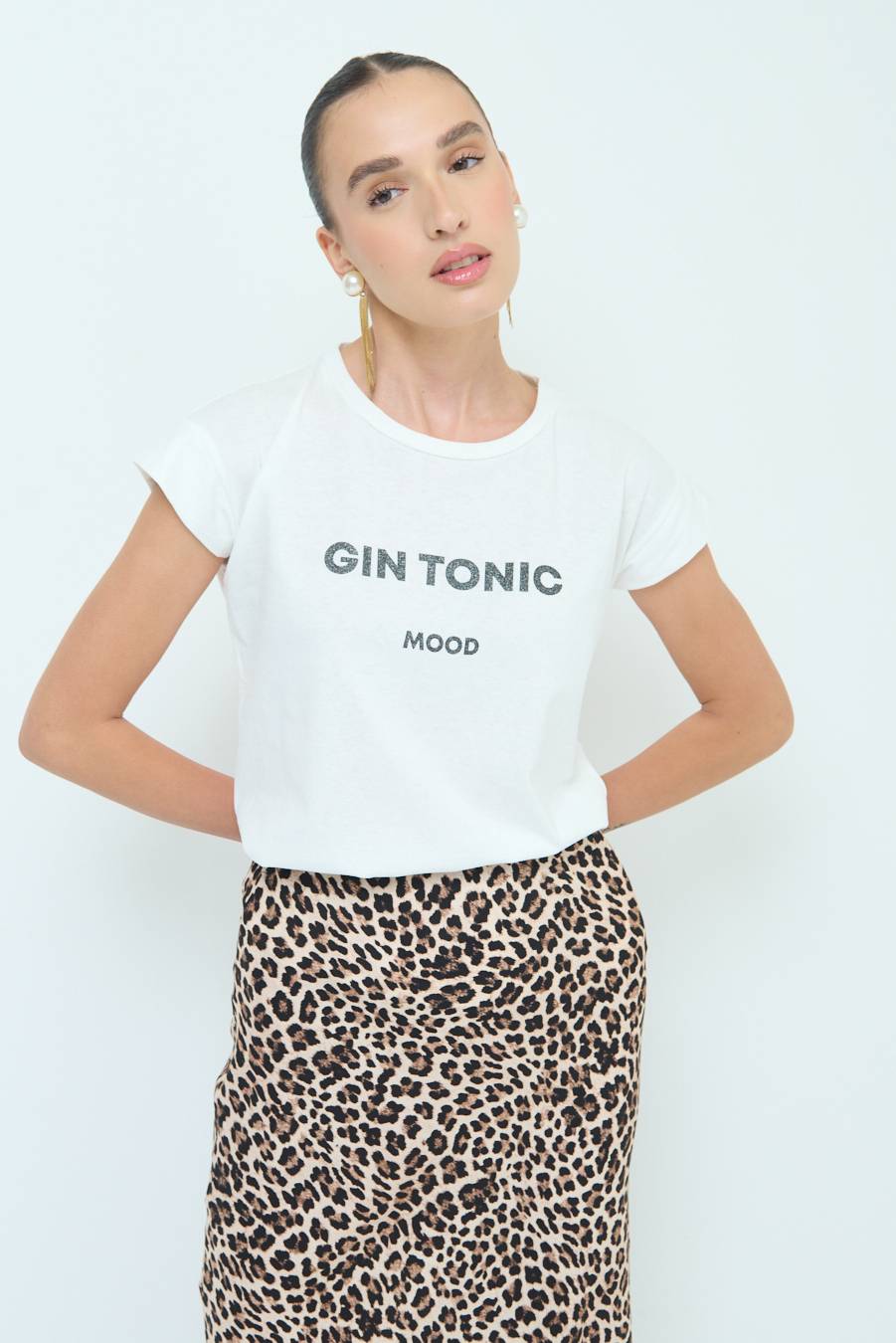Kikisix T-SHIRT ''GIN TONIC'' NERO