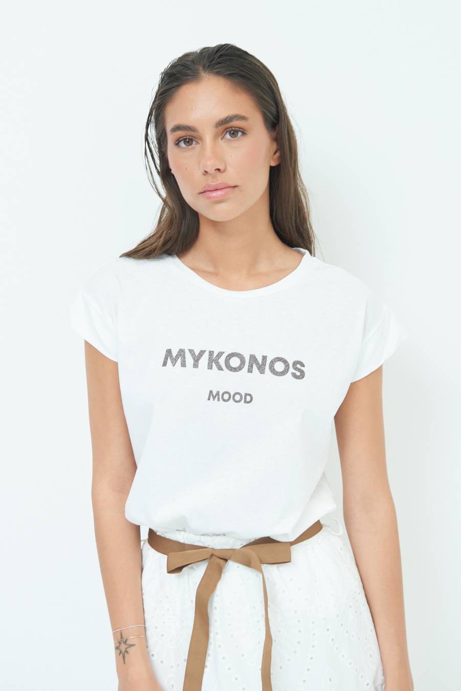 Kikisix T-SHIRT ''MYKONOS'' CIOCCOLATO