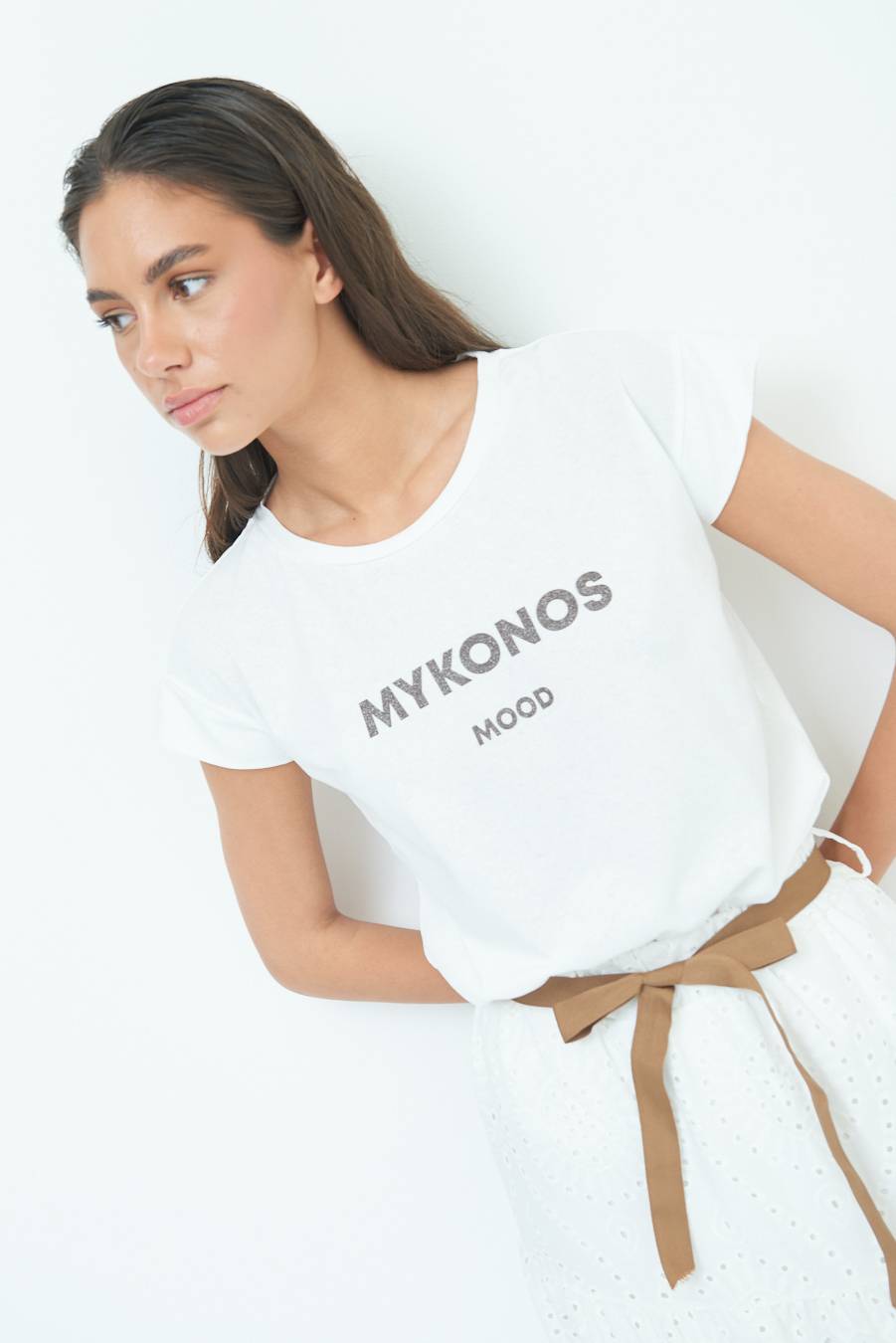 Kikisix T-SHIRT ''MYKONOS'' CIOCCOLATO