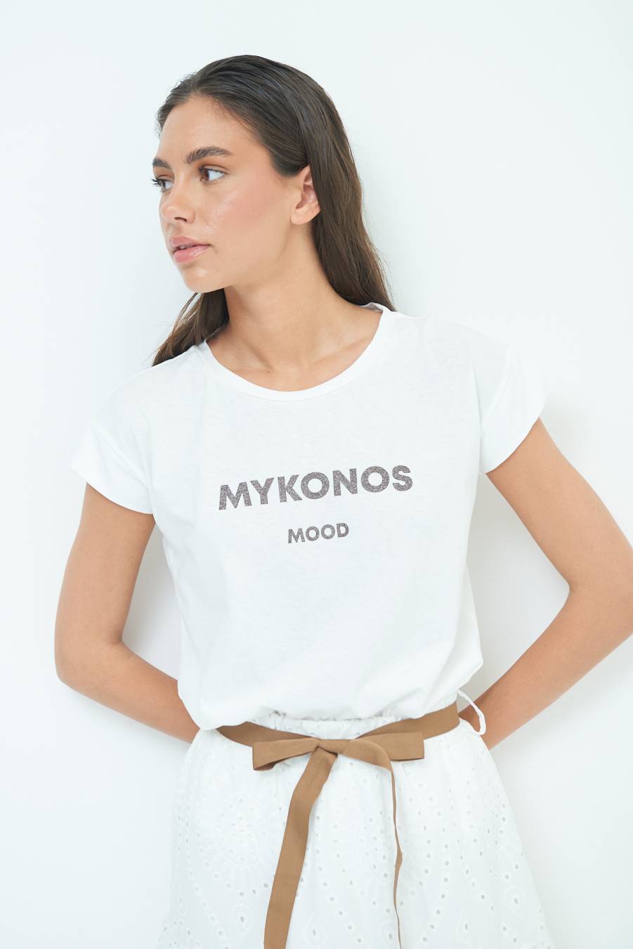 Kikisix T-SHIRT ''MYKONOS'' CIOCCOLATO