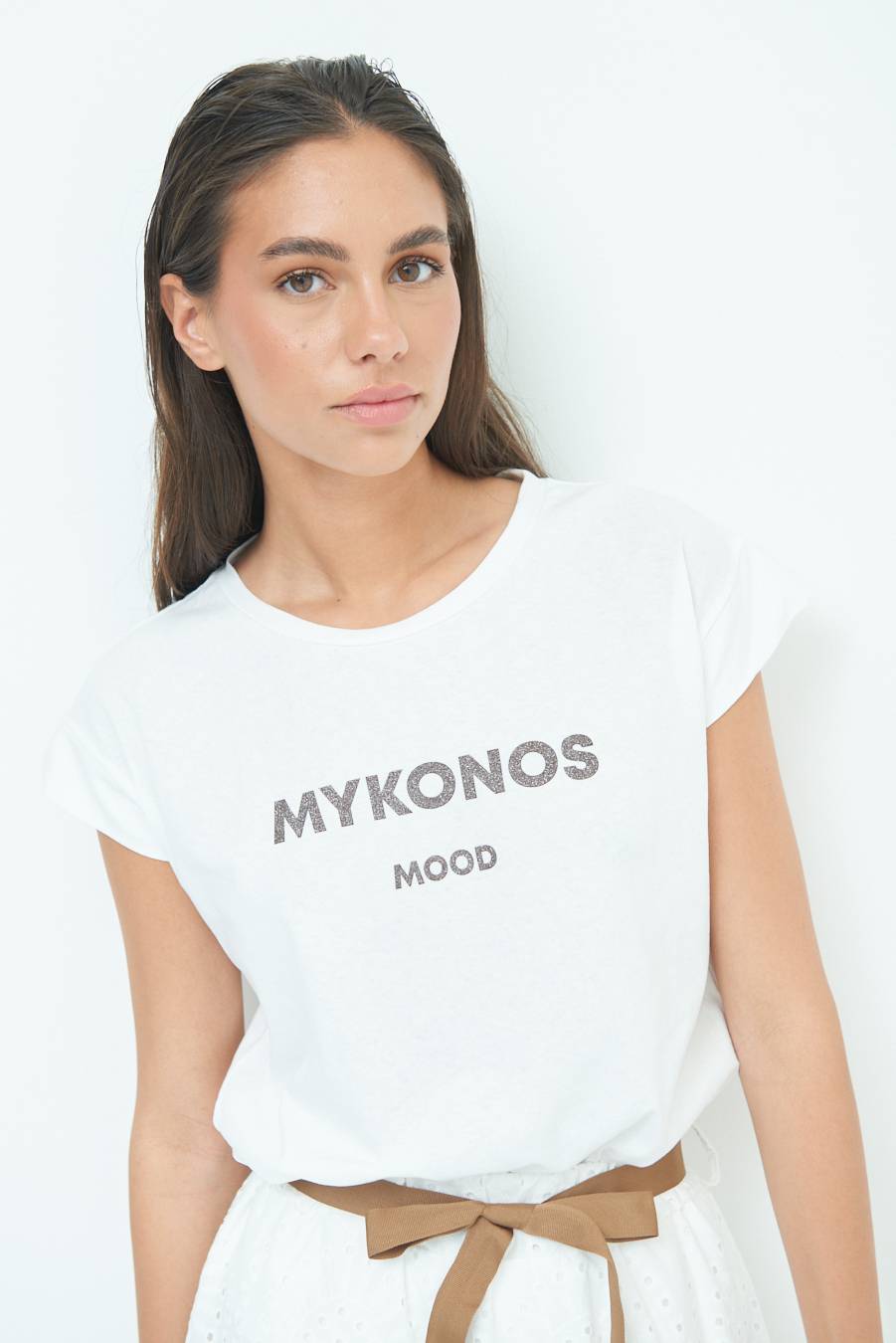 Kikisix T-SHIRT ''MYKONOS'' CIOCCOLATO