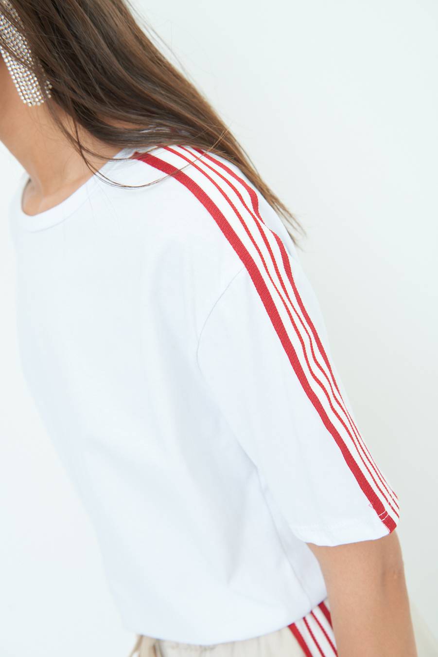 Kikisix T-SHIRT OVER CON COSTINA ROSSO