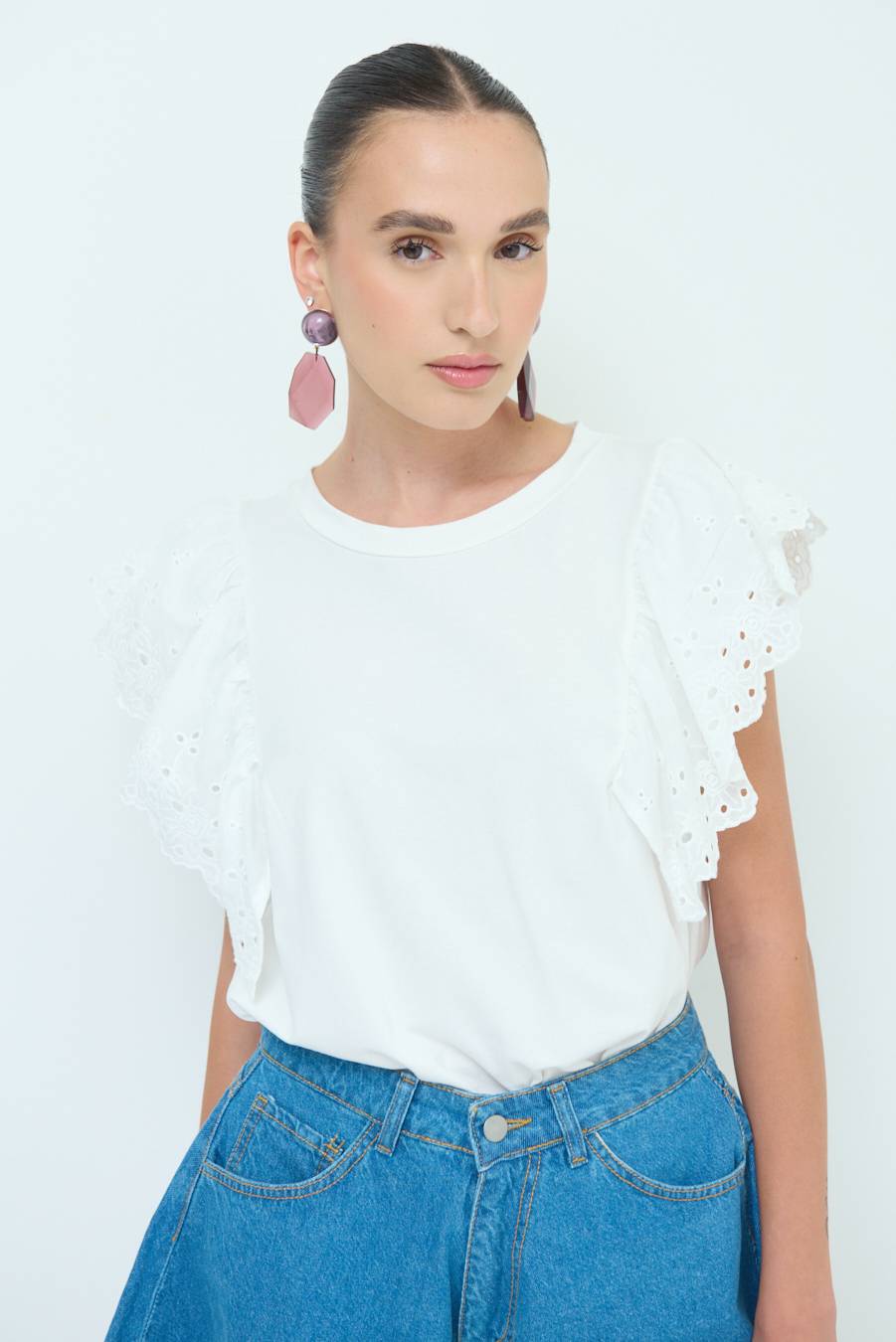 Kikisix T-SHIRT SANGALLO BIANCO