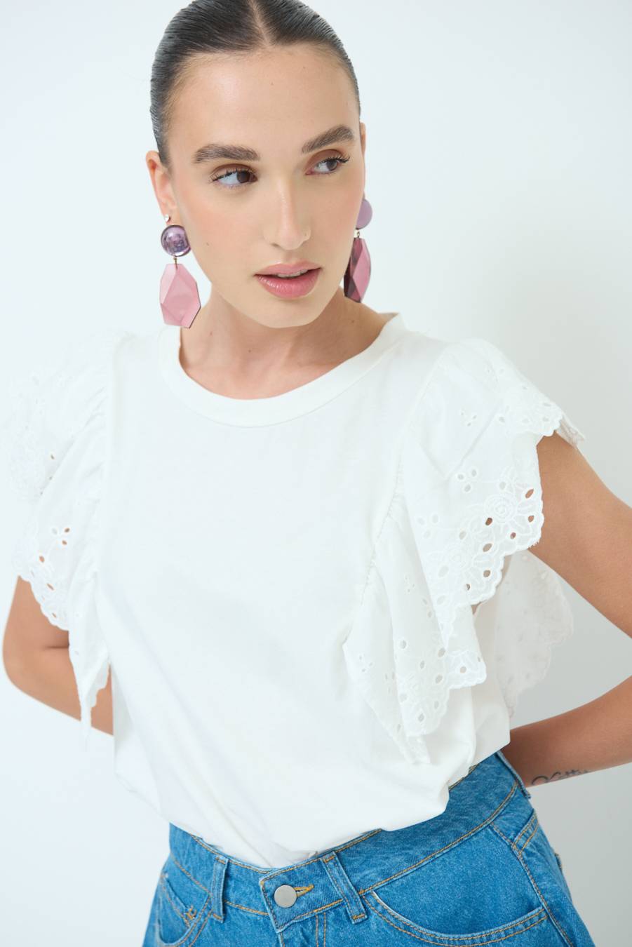 Kikisix T-SHIRT SANGALLO BIANCO