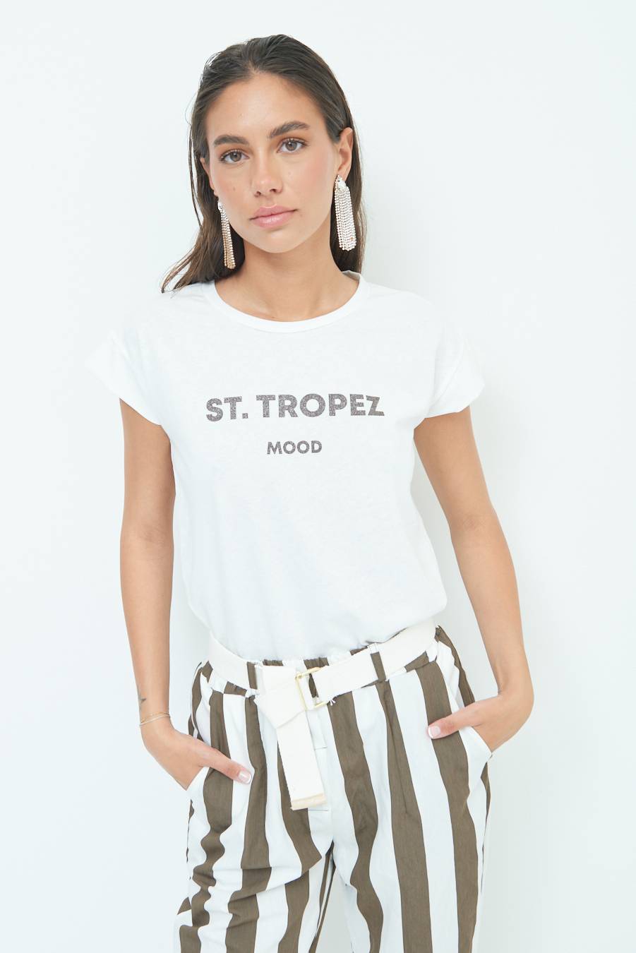 Kikisix T-SHIRT ''ST.TROPEZ'' CIOCCOLATO