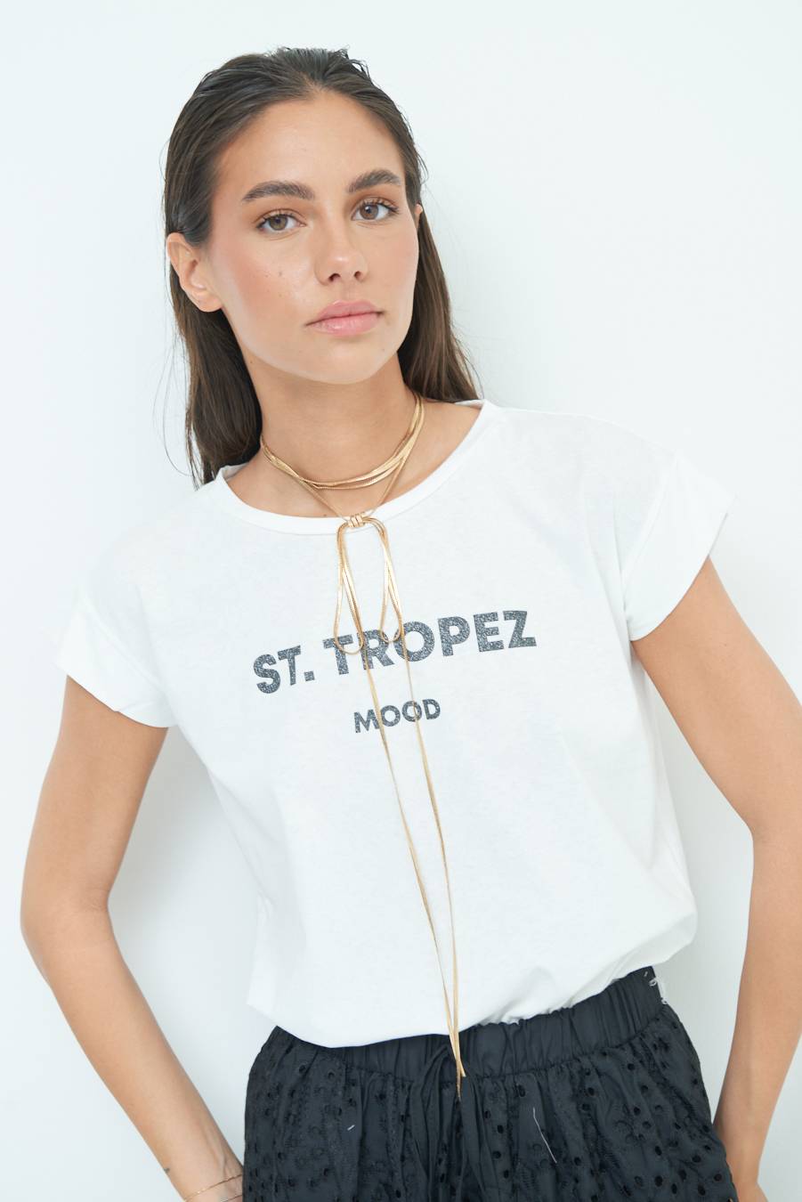 Kikisix T-SHIRT ''ST.TROPEZ'' NERO