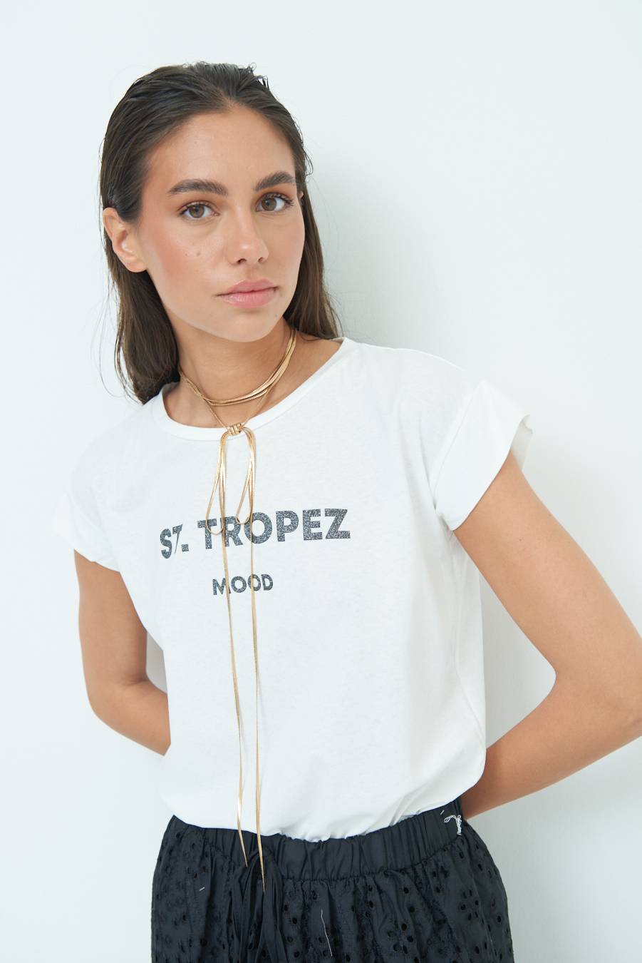 Kikisix T-SHIRT ''ST.TROPEZ'' NERO