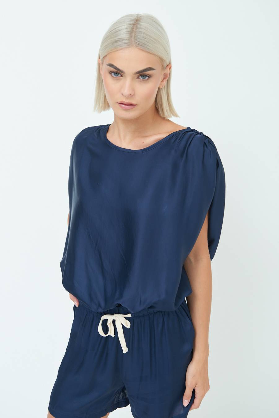 Kikisix TOP CON ELASTICO FONDO SCOLLO BALA BLU