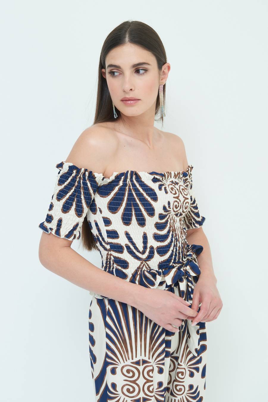 Kikisix TOP ETNICO VISCOSA BLU