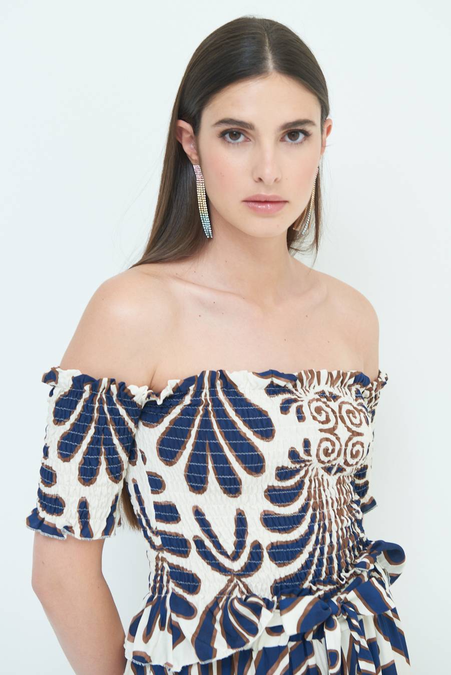 Kikisix TOP ETNICO VISCOSA BLU