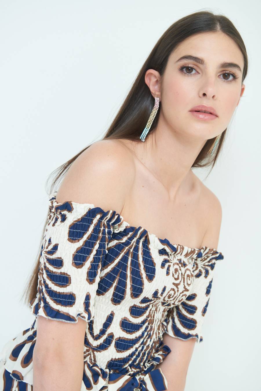 Kikisix TOP ETNICO VISCOSA BLU