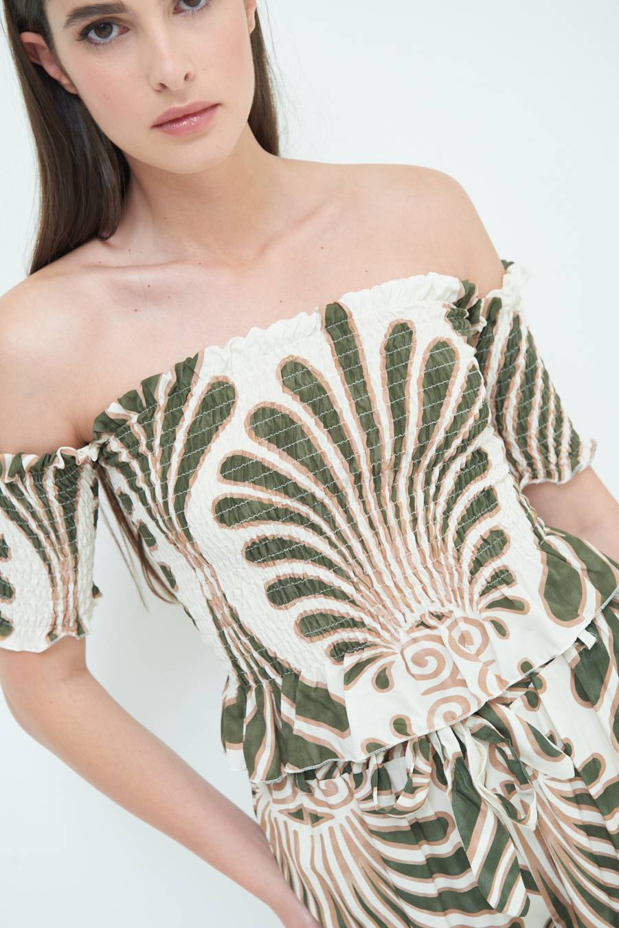 Kikisix TOP ETNICO VISCOSA MILITARE