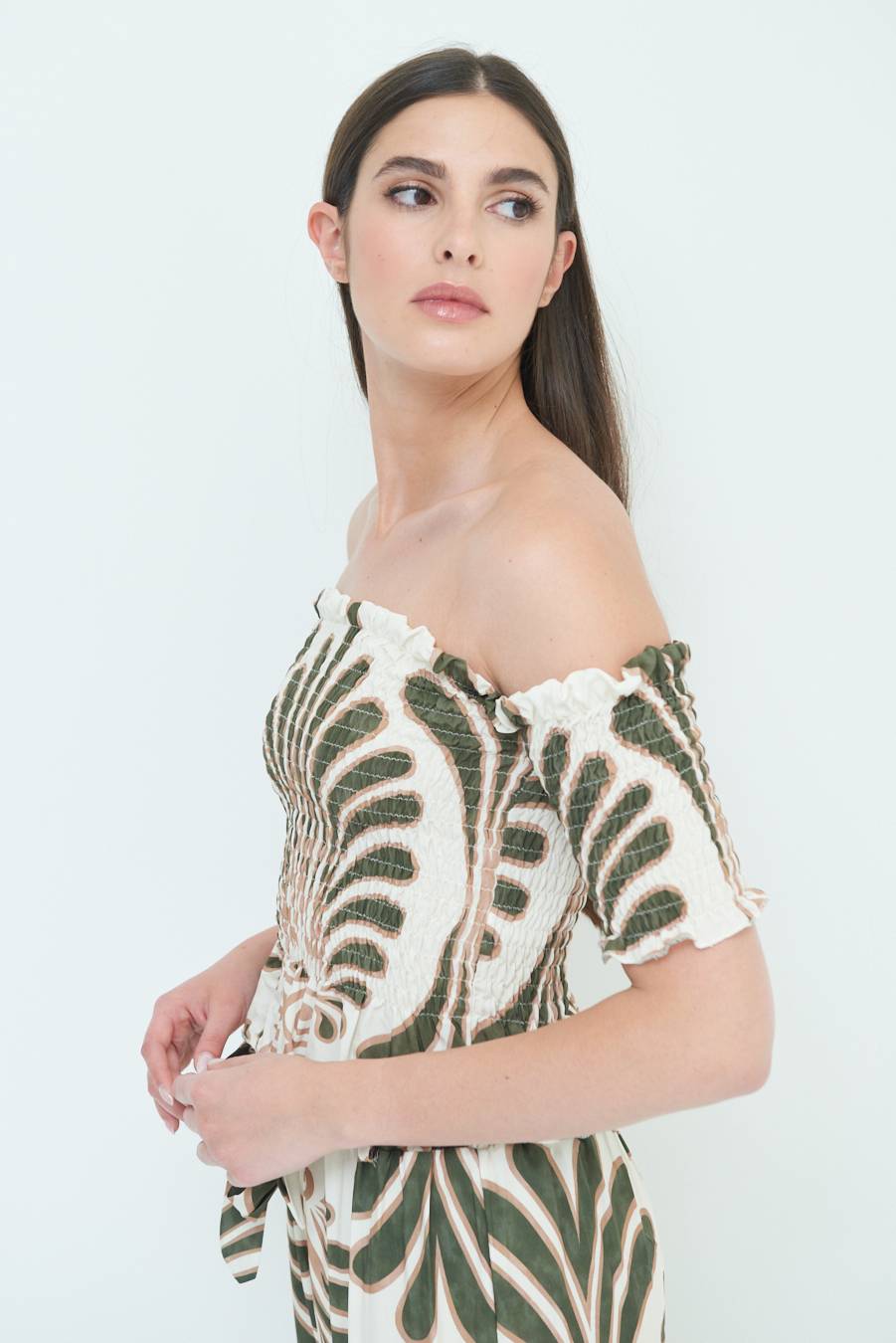 Kikisix TOP ETNICO VISCOSA MILITARE