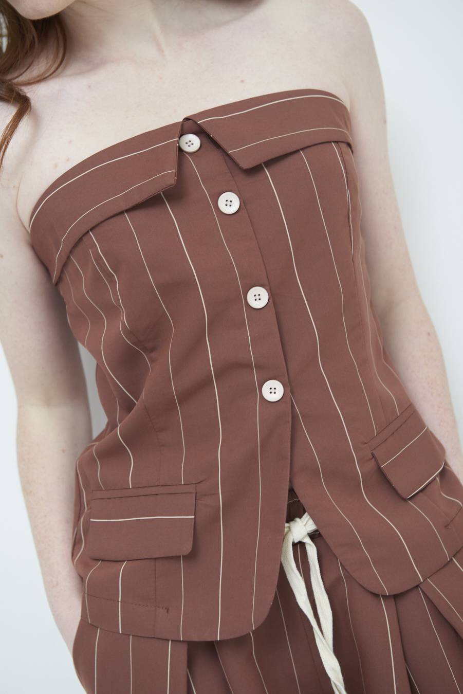 Kikisix TOP GESSATO CON BOTTONI DAVANTI COCCIO