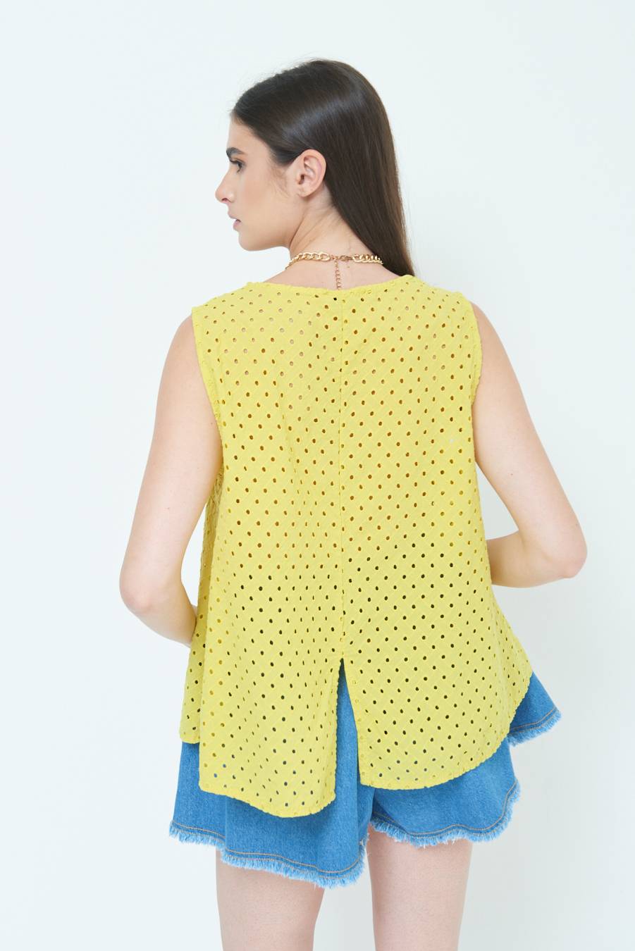 Kikisix TOP SMANICATO SANGALLO LIMONE