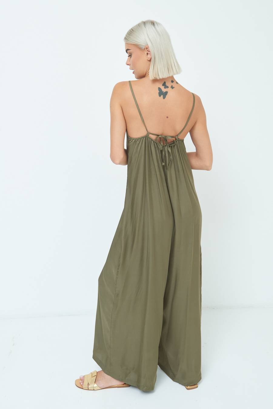 Kikisix TUTA PALAZZO RASO VERDEMILITARE