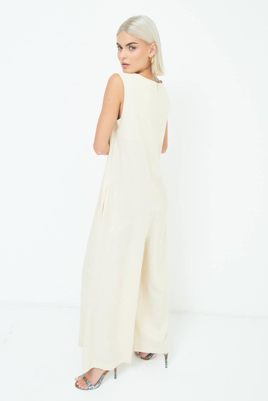 Kikisix TUTA SMANICATA PANTA PALAZZO NATURALE