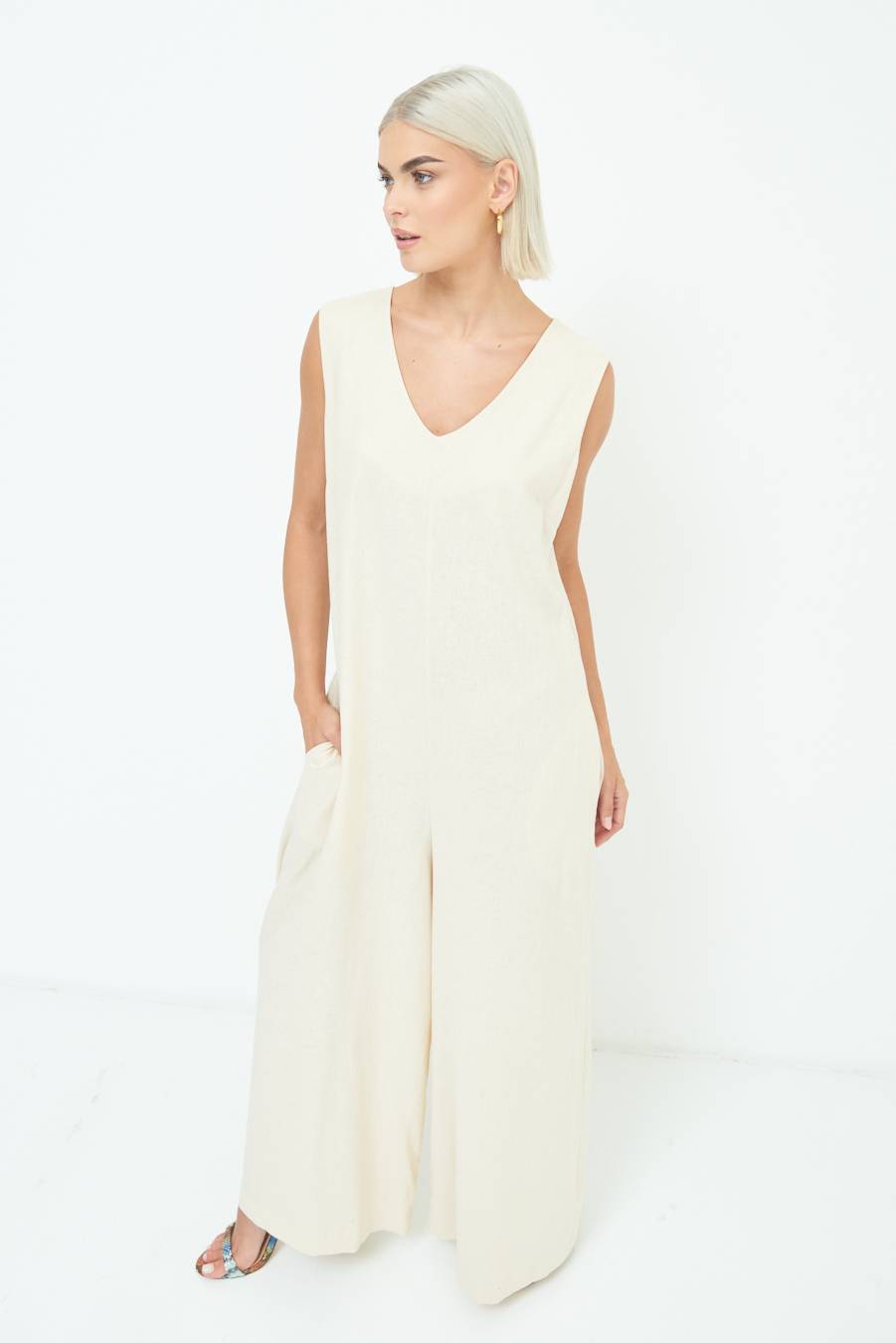 Kikisix TUTA SMANICATA PANTA PALAZZO NATURALE