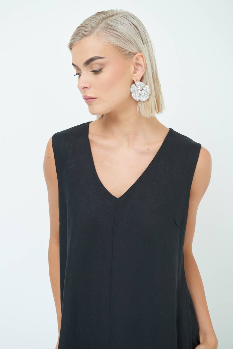 Kikisix TUTA SMANICATA PANTA PALAZZO NERO