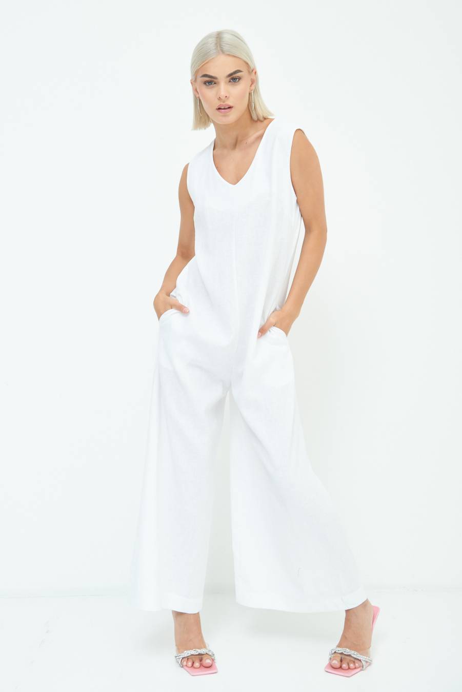 Kikisix TUTA SMANICATA PANTA PALAZZO PANNA