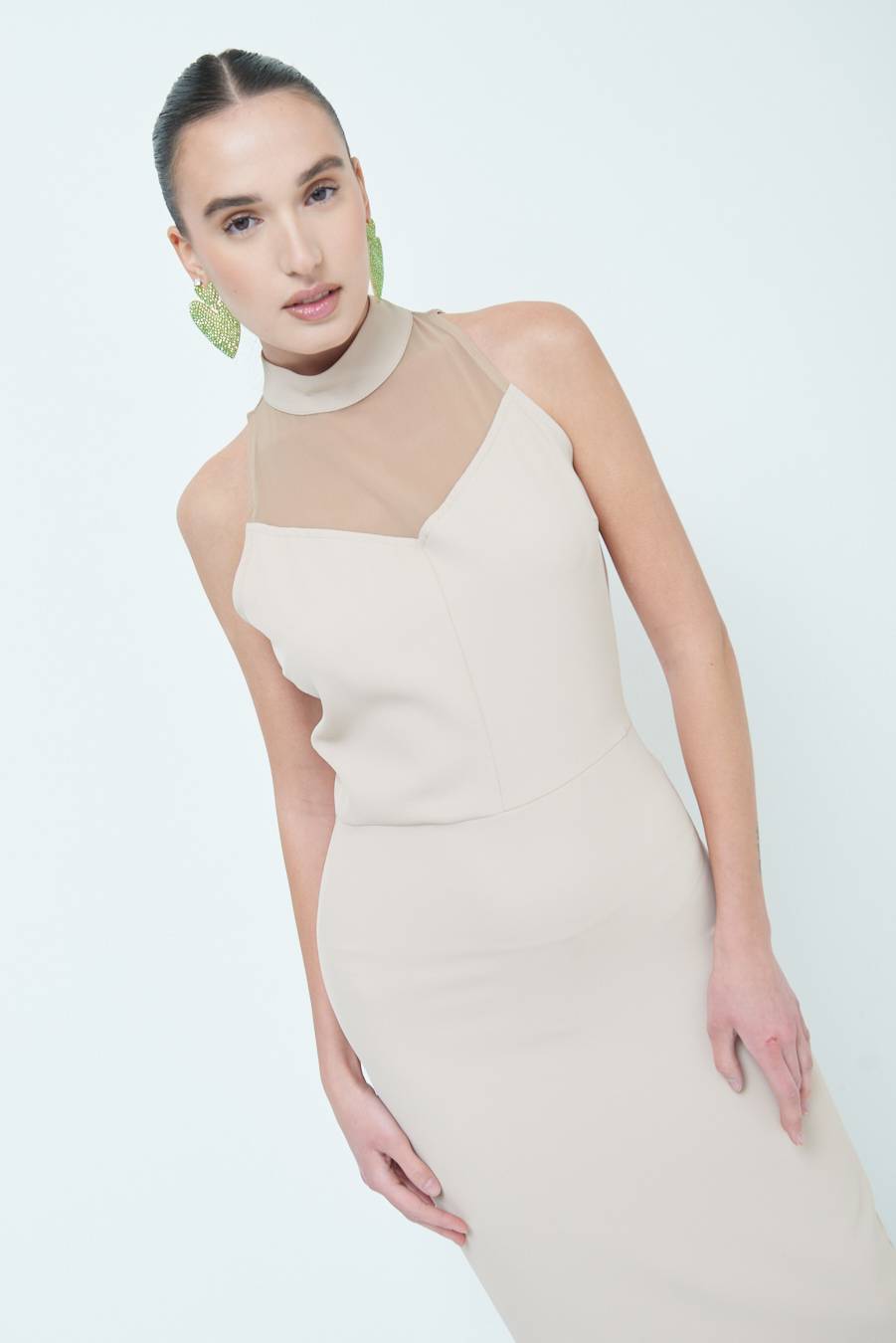 Kikisix VESTITO CADI+RETE CAMMELLO