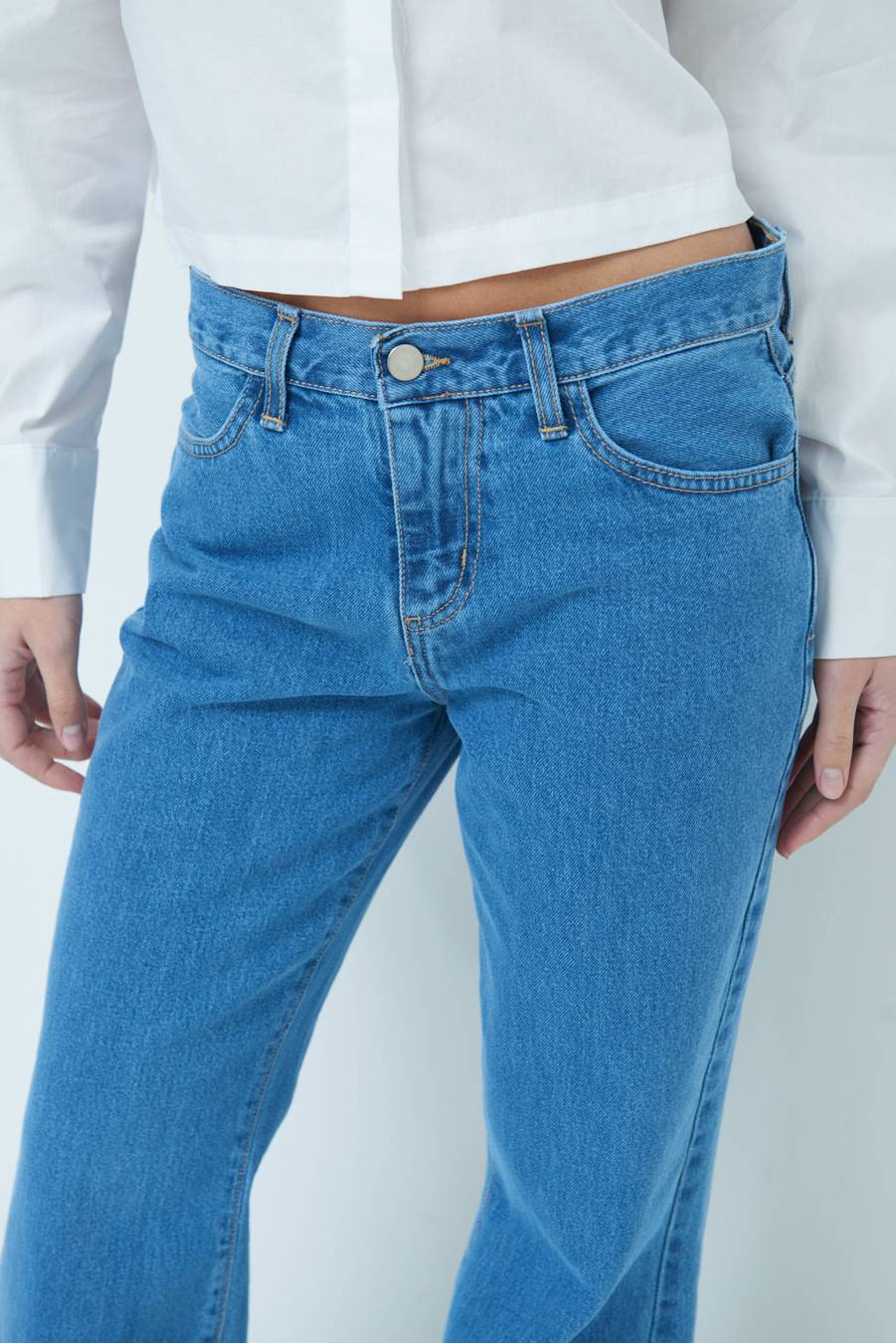 Kikisix PANTALONE ZAMPA CON RIBALTA DOPPIO STONE JEANS