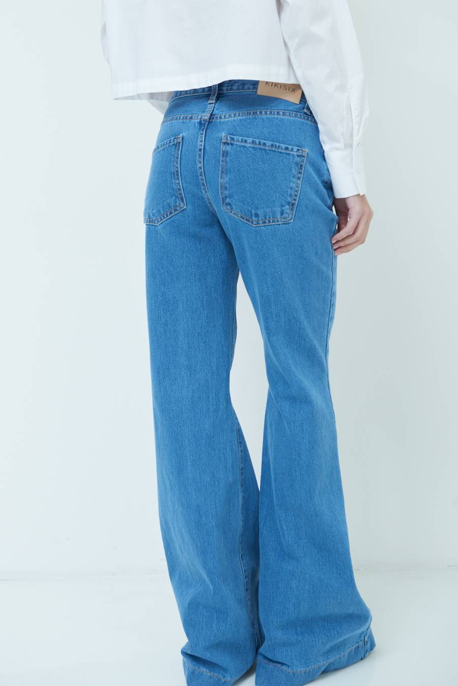 Kikisix PANTALONE ZAMPA CON RIBALTA DOPPIO STONE JEANS