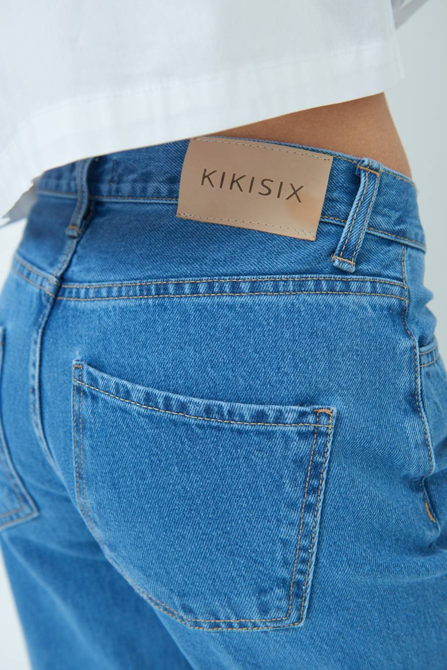 Kikisix PANTALONE ZAMPA CON RIBALTA DOPPIO STONE JEANS