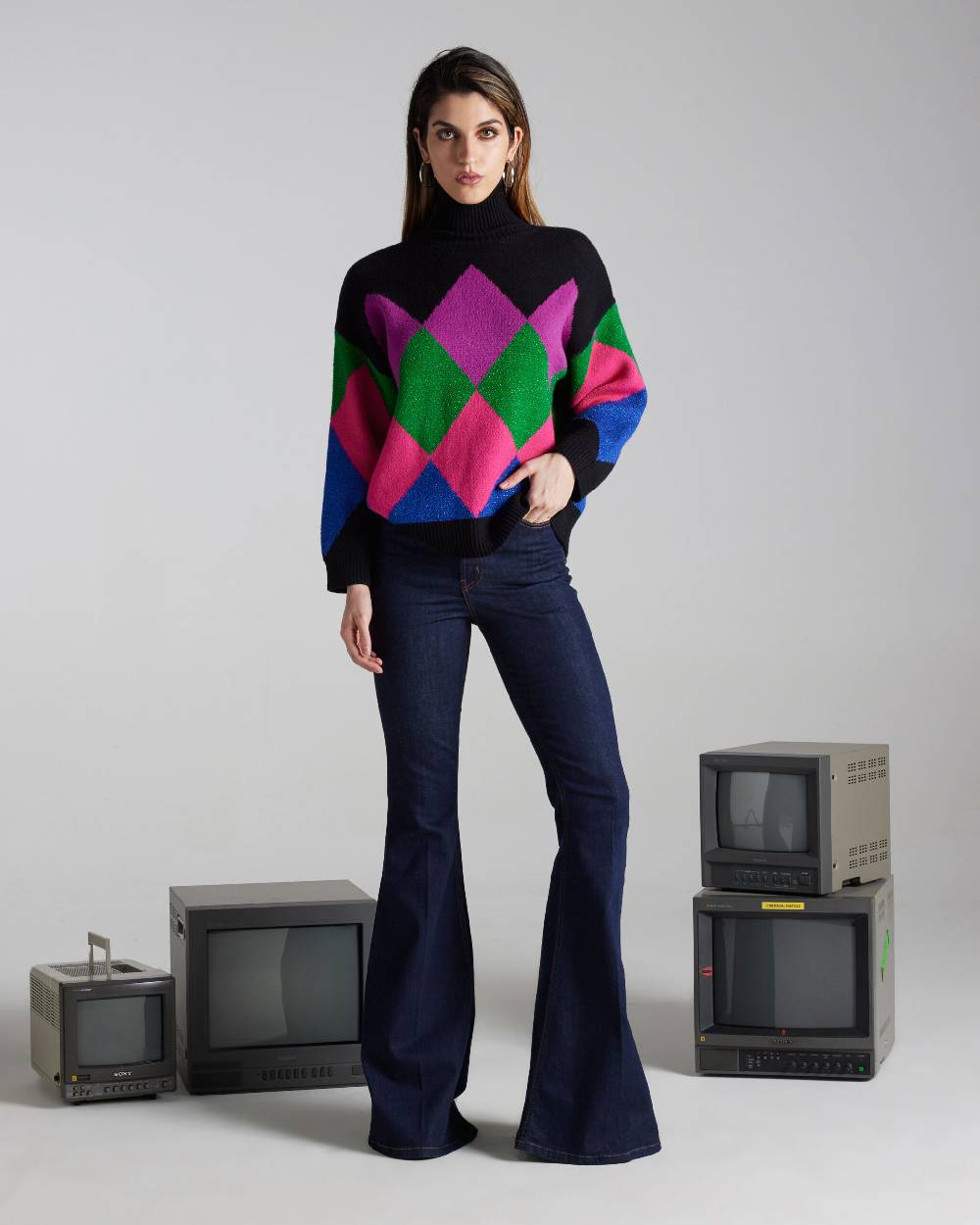 Kostumn1 Maglia collo alto a rombi