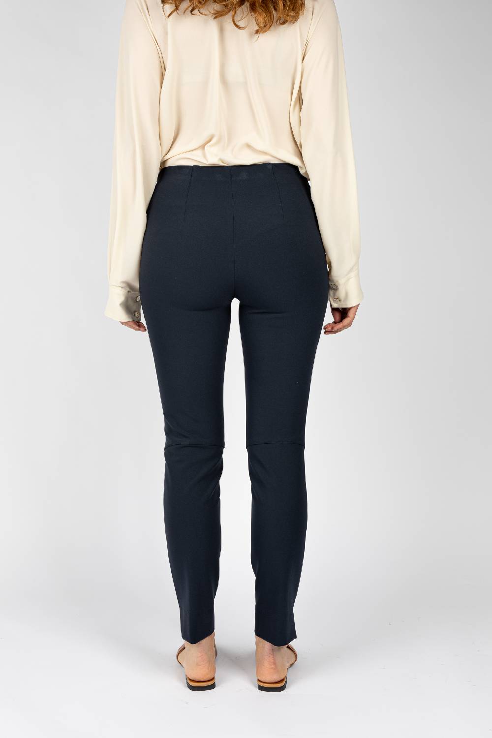 L.Pucci Pantaloni Colore Blu Con Linea A Sigaretta