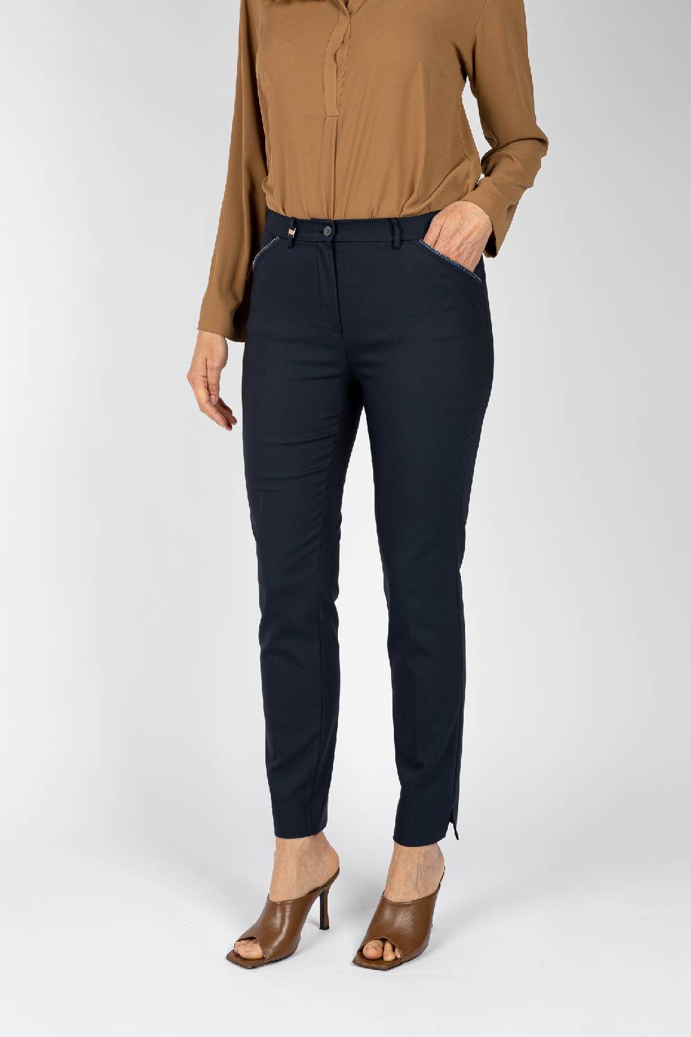 L.Pucci Pantaloni Colore Blu, Linea A Sigaretta